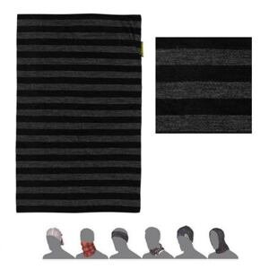 SENSOR Tube merino wool šátek multifunkční černá/tm. šedá pruhy Rozměry šátku: 51 x 24 cm