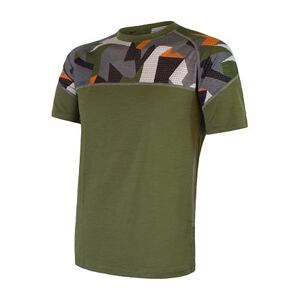 SENSOR MERINO IMPRESS pánské triko kr.rukáv safari/camo Velikost: XXL