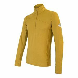 SENSOR MERINO EXTREME pánské triko dl.rukáv zip mustard Velikost: S