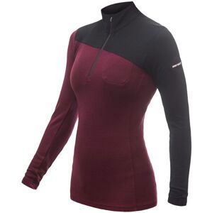 SENSOR MERINO EXTREME dámské triko dl.rukáv zip port red/černá Velikost: M