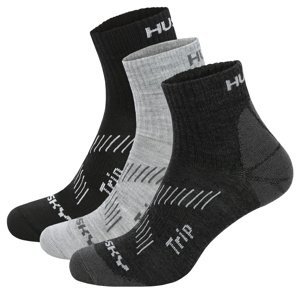 Husky Ponožky Trip 3pack černá/sv. šedá/tm. šedá Velikost: L (41-44) ponožky