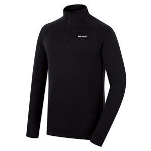 Husky Pánská merino mikina Aron Zip M black Velikost: S pánská mikina