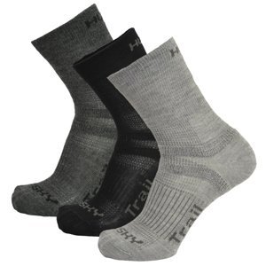 Husky Ponožky Trail 3 pack černá/antracit/sv.šedá Velikost: L (41-44) ponožky