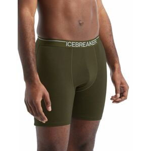 Pánské merino boxerky ICEBREAKER Mens Anatomica Long Boxers, Loden velikost: S