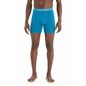 ICEBREAKER Mens Anatomica Long Boxers, Geo Blue velikost: M