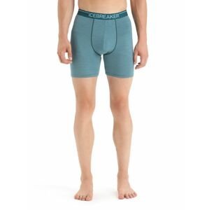ICEBREAKER Mens Anatomica Long Boxers, Green Glory/Astral Blue velikost: XL