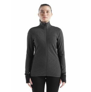 Dámská merino mikina, zip ICEBREAKER Wmns Descender LS Zip, Jet Heather/Black velikost: L