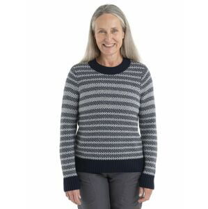 ICEBREAKER Wmns Waypoint Crewe Sweater, Midnight Navy/Snow velikost: L