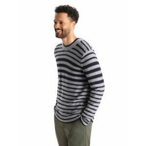 Pánský svetr ICEBREAKER Mens Waypoint Crewe Sweater, Midnight Navy/Gritstone Heather/S velikost: S