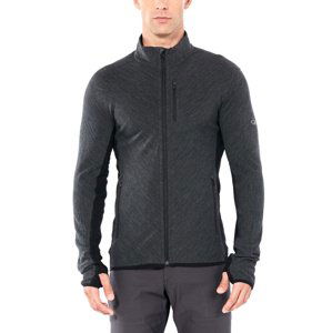 Pánská mikina ICEBREAKER Mens Descender LS Zip, Jet Heather/Black velikost: M