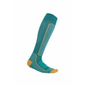 Dámské merino ponožky ICEBREAKER Wmns Ski+ Medium OTC, Flux Green/Solar/Ether velikost: 35-37 (S)