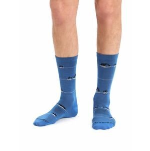 Pánské ponožky ICEBREAKER Mens Lifestyle Ultralight Crew Backcountry Camp, Lazurite/Ether/Royal Navy velikost: S