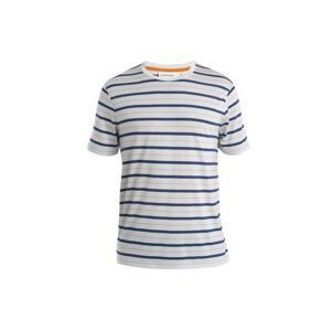 ICEBREAKER Mens Wave SS Tee Stripe, Ecru Heather/Rlnavy/Praline velikost: XL