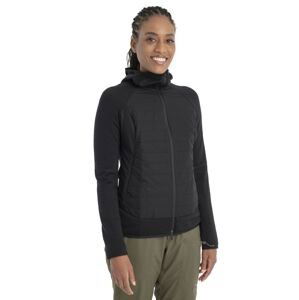 ICEBREAKER Wmns Merino Quantum Hybrid LS Zip Hoodie, Black velikost: XL