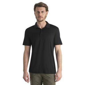 ICEBREAKER Mens Merino 150 Tech Lite III SS Polo, Black velikost: XL