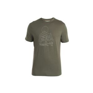 ICEBREAKER Mens Merino 150 Tech Lite III SS Tee Sunset Camp, Loden velikost: M