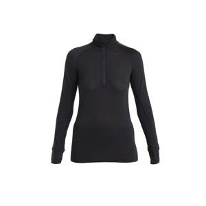 Dámské merino triko dlouhý rukáv, 1/2 zip ICEBREAKER Wmns Merino 125 ZoneKnit™ LS Half Zip, Black/Graphite/Cb velikost: L