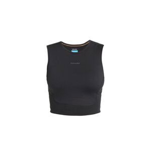 Dámské merino tílko ICEBREAKER Wmns Merino 125 ZoneKnit™ Energy Wind Cropped Bra-Tank, Black velikost: L