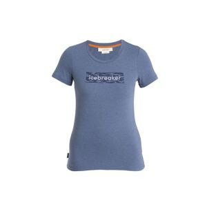 Dámské merino triko krátký rukáv ICEBREAKER Wmns Merino Central Classic SS Tee Glacial Flow Logo, Dawn velikost: S