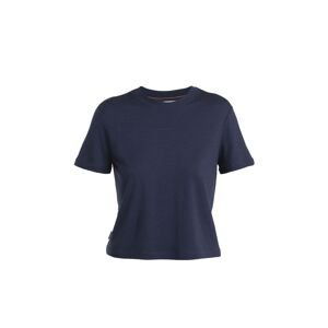 Dámské merino triko krátký rukáv ICEBREAKER Wmns Merino 150 Tech Lite III SS Crop Tee, Midnight Navy velikost: M