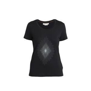 ICEBREAKER Wmns Merino 150 Tech Lite III SS Scoop Tee Light Forms, Black velikost: M