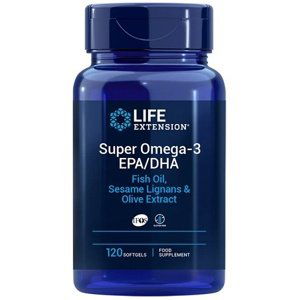 Life Extension Super Omega-3 EPA/DHA, Sesame Lignans & Olive Extract 120 kapslí