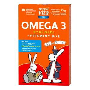 Maxi Vita Kids Omega 3 + vitaminy D a E 30 žvýkacích kapslí