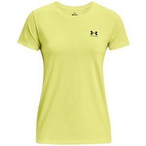 Dámské tričko Under Armour Sportstyle Left Chest Short Sleeve - lime yellow - XL - 1379399-743