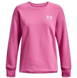 Dámská mikina Under Armour Rival Fleece Oversize Crew - pink edge - XL - 1369423-659