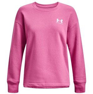 Dámská mikina Under Armour Rival Fleece Oversize Crew - pink edge - M - 1369423-659