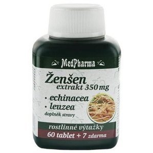 MedPharma Ženšen 350 mg + echinacea + leuzea 67 tablet