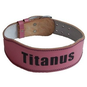 Titánus dámský fitness opasek kožený světle růžová - L