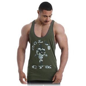 Golds Gym Gold's Gym pánské tílko GGVST145 khaki - XL