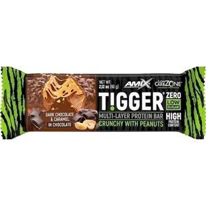 Amix Nutrition Amix Tigger Zero bar 60 g - Tmavá čokoláda/karamel