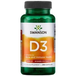 Swanson Vitamín D3 2000 IU 250 kapslí VÝPRODEJ 6.2024