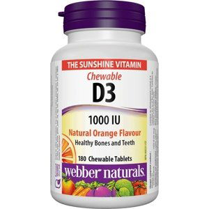 Webber naturals D3 1000 IU 180 žvýkacích tablet - pomeranč