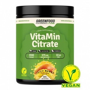 GreenFood Performance VitaMin Citrate 300 g - mango + Šejkr 500 ml ZDARMA
