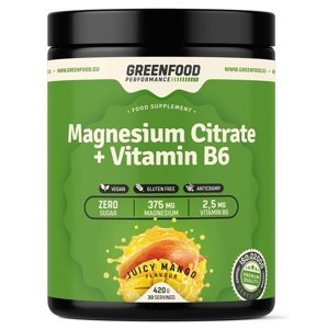 GreenFood Magnesium Citrate + Vitamín B6 420 g - Mango