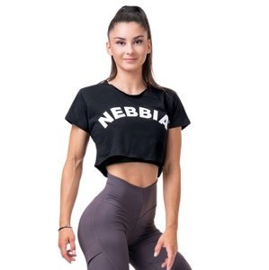 Nebbia Volný Fit & Sporty crop top 583 černá - M