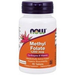Now Foods Methyl Folate (metylfolát) Kyselina listová 1000 μg 90 tablet
