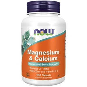Now Foods Magnesium & Calcium, Vitamín D3 & Zinek 100 tablet