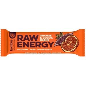 Bombus Raw Energy bar 50 g - pomeranč/kakaové boby