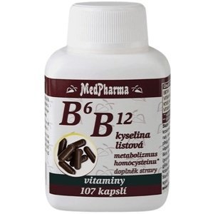 MedPharma B6+B12+Kyselina listová 107 kapslí
