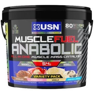 USN (Ultimate Sports Nutrition) USN Muscle Fuel Anabolic 4000 g - mix čokoláda, jahoda, vanilka, cookies & cream