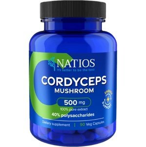 NATIOS Cordyceps Extract 500 mg, 40 % polysaccharides, 90 kapslí
