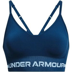 Dámská kompresní podprsenka Under Armour Seamless Low Long Bra - varsity blue - L - 1357719-426