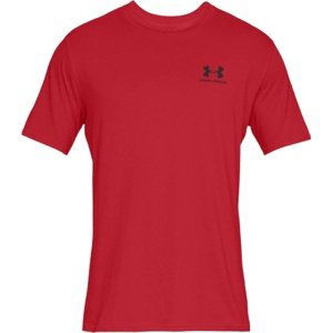 Pánské triko Under Armour Sportstyle Left Chest SS - red /  / black - M - 1326799-600