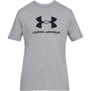 Pánské tričko Under Armour Sportstyle Logo SS - steel light heather - M - 1329590-036