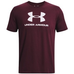 Pánské tričko Under Armour Sportstyle Logo SS - dark maroon - L - 1329590-602