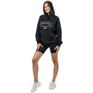 Nebbia OVERSIZE MIKINA S KAPUCÍ GYM RAT 256 Černá - XS